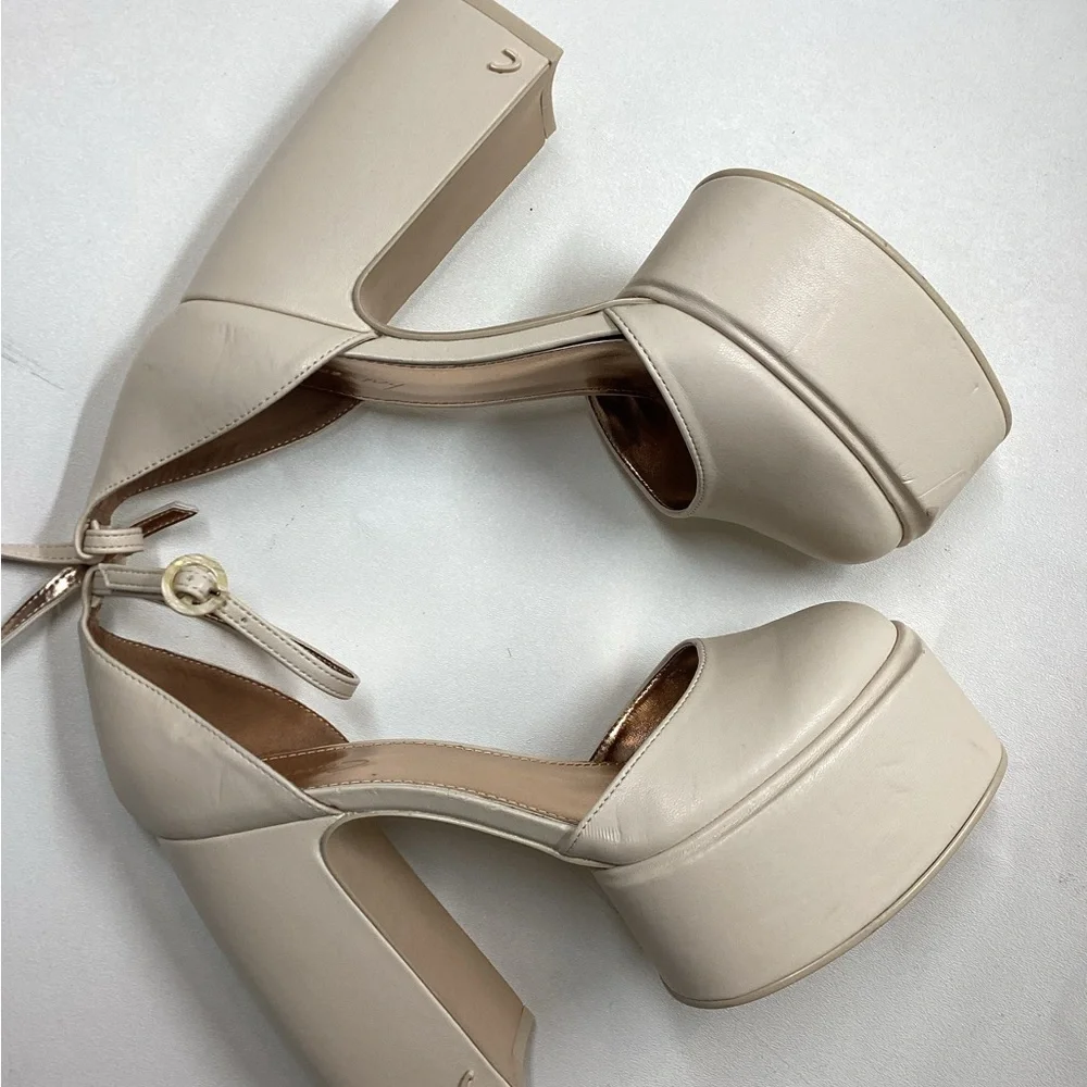 Sam Edelman Bailey Two-Piece Ankle-Strap‎ Platform Pumps Size 8.5